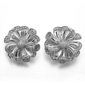 China Morning Glory 925 Silver CZ Flower Earrings Jewellery Earrings Design on sale