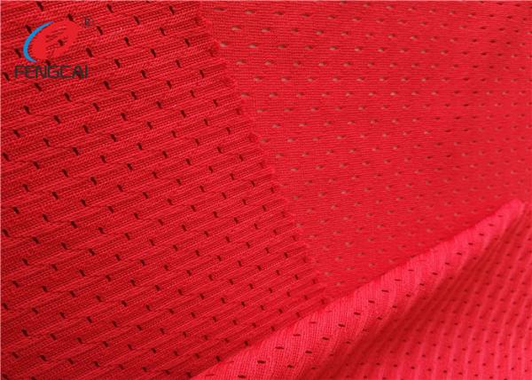 China Red Colour 100% Polyester Sports Mesh Fabric Lining Fabric For Clothing factory