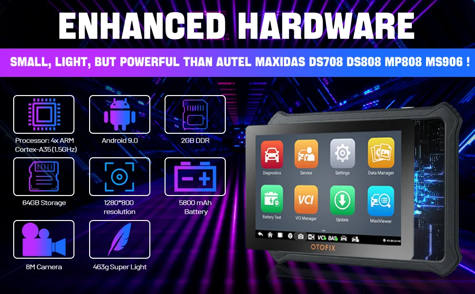 OTOFIX D1 Bluetooth Automotive Scan Tool All System Automotive Diagnostic Tool Bidirectional OBD2 Scanner 2 Year Free up