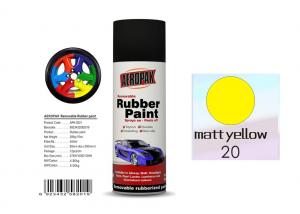 China Higher Adhesive Removable Rubber Spray Paint , Matt Yellow Color Auto Spray Paint factory