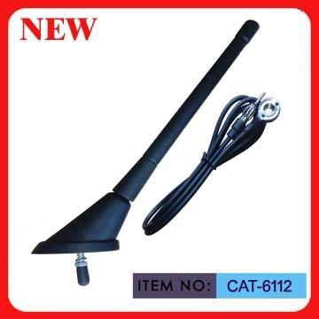 China ISO9001 Top Mounted AM FM Car Antenna Spring Mast 7" Black Plastic For Car factory