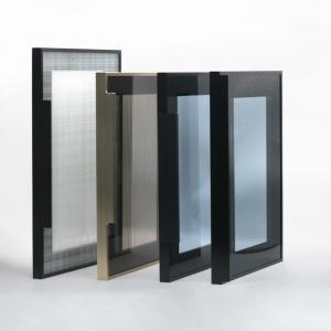 China Matte Black Kitchen Cabinet Aluminum Frame For Cabinet Door Glass factory