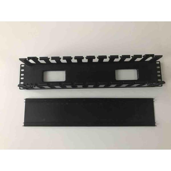 High Density Horizontal Cable Manager 2U Plastic Finger Duct With Dual Hinge Cover