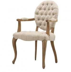 China Wooden Fabric Dining Chairs With Arm , Upholstered Contemporary Dining Chairs on sale
