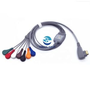 China DMS HDMI 1.1m 7 Lead Ecg Cable TPU Jacket DMS300-4A DMS300-3A factory
