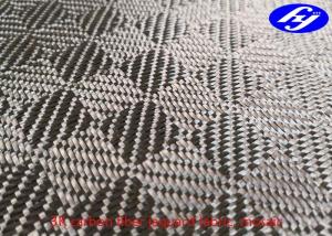 China Mosaic Pattern 3K Jacquard Carbon Fiber Fabric With Abrasion Resistance factory