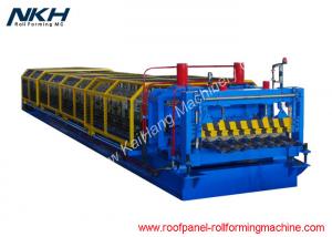 China 34mm Height Roof Tile Roll Forming Machine Blue Metal Sheet Making Machine factory