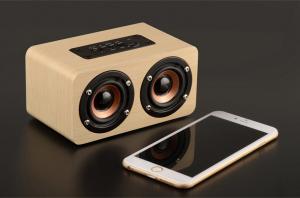 China Mini Wood Bluetooth Speaker Cabinet , 10W Portable Wireless Wooden Sound Box on sale