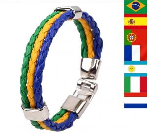 China Multi-country World Cup commemorative bracelet bracelet braided leather bracelets factory