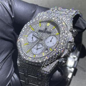 China Hiphop Moissanite Bust Down Watch Fashion Bling Vvs Moissanite For Women on sale