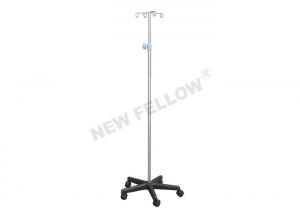 China Hospital Stainless Steel Portable IV Stand Collapsible IV Pole With 5 Castors factory