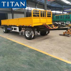 China TITAN 30 Tons 2 Axles Side Wall Pulling Dropside Drawbar Trailer for Sale factory