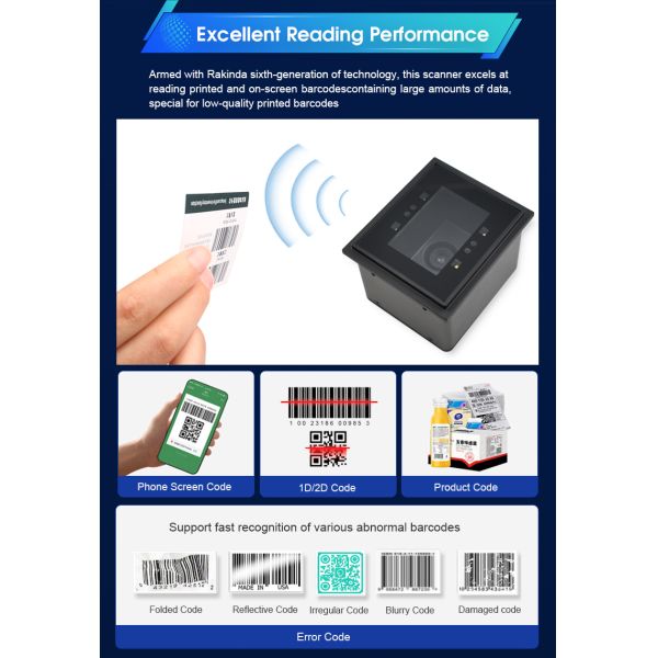 IP65 Rated LV4500 Pro - Rugged Industrial Fixed Mount Scanner