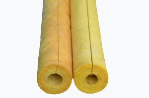 China Yellow Fiber Glass Wool Pipe Insulation Material For Hot / Cold Pipe factory