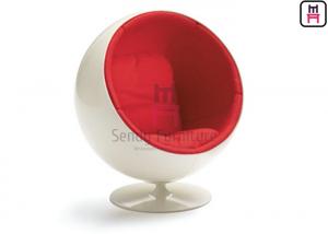 China Red Color Fiberglass Egg Chair , FD-1409 Eero Aarnio Globe Chair 42'' 39'' 48'' on sale