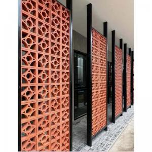 China Beautiful Customized Perforated Terracotta Red Brick Wall Ventilation Breeze Block For Hotel factory
