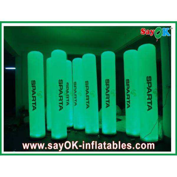 Green Wedding Party Led Inflatable Column Inflatable LED Light With Printing Logo Pillar