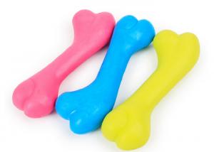 China Pink Eco Friendly Plastic Dog Bones , 12 * 2cm Plastic Chew Toys For Dogs factory