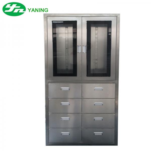 China Stainless Steel Medical Cabinet With 8 Pcs Drawer Half Swing Door Adjustable Shutter factory
