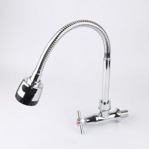 China Flexible Spout Kitchen Tap Cold Only With Two Functions Sprayer Wall Mounted In Chrome factory