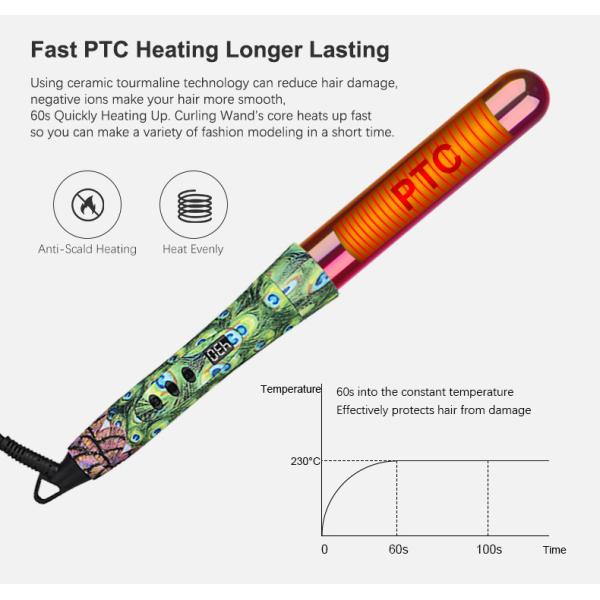 LCD Heat Display Interchangeable Curling Iron Set Beach Waves 5 In 1