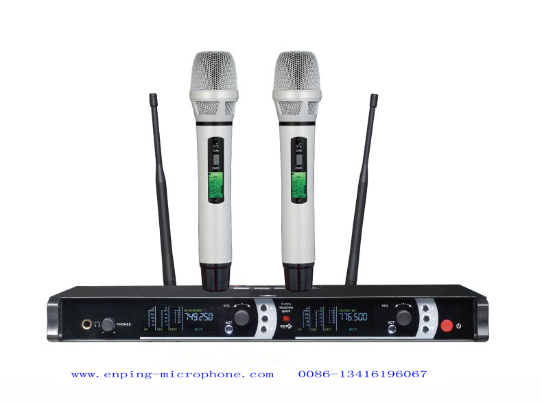 GL-9900 wireless microphone system UHF IR selecta ble frequency PLL handheld screen