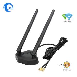China 2.4 / 5.8g Dual Band 5dBi Magnetic Mount WiFi Extender Antenna For PC PCI Card on sale