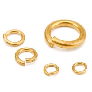 China DIN125 DIN127 GB93 Brass Copper Spring Lock Washers Metric H65 Brass Spring Washer factory