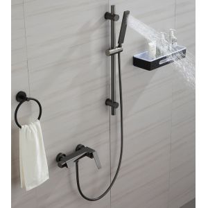 China Leakproof OEM Gray Hot Cold Copper Bathtub Faucet factory