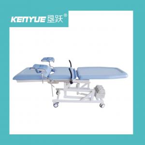 China Bule Color Electric 3 Fcuntion Delivery Bed 90cm Metal Multifunction Gynecological Table factory