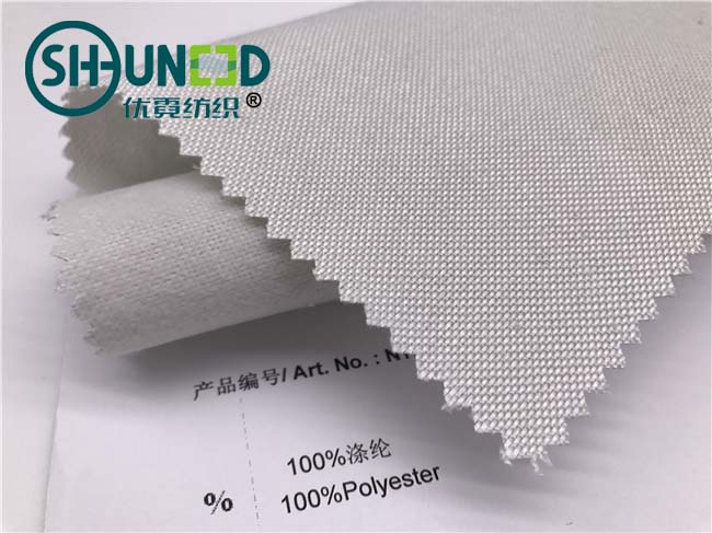 Plain Weave Polyester Woven Interlining Fabric Single Side Brushed For Men Necktie