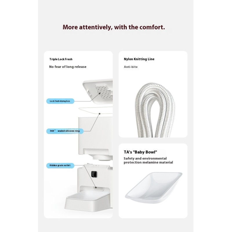 2025 Smart Pet Feeder Camera Eco-Friendly Plastic Solid Battery Charge Automatic Timed 6L Bowl Dispenser Dog Cat Tuya Video App