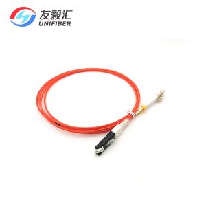 China GGP Coated Fiber Optic Patch Cord Multimode OM1 VF45-LC Duplex 1m LSZH factory