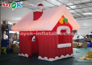 China SGS ROHS Inflatable Christmas Santa Claus House Red + White Color factory