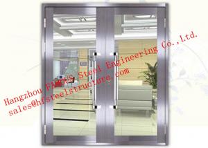 China Galvanized Steel Fireproof Glass Fire Rated Double Doors For Shopping Mall factory