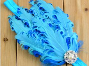 China Hair accessories   curly  feather   hairband factory