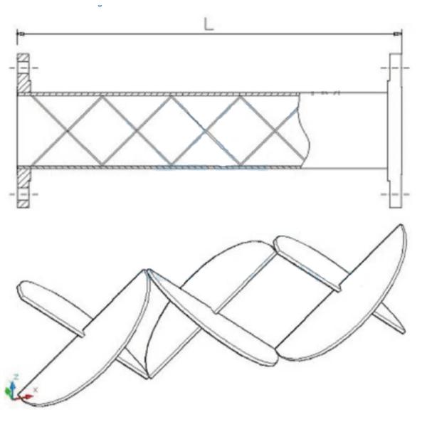 0.3 - 250M3 / H Static Pipe Mixer , Stainless Steel Static Mixer For Sewage Treatment