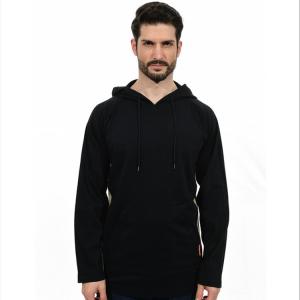 China 10oz CAT2 FR Fleece Hoodie For Men Winter Black Flame Retardant Sweatshirt on sale