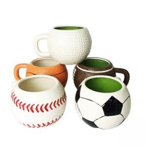 China Coffee Mug: Football, Basketball, Baseball  Golf Ball Custom Ball Shape Ceramic Drinkware coffee Mug factory