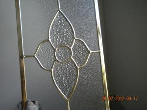 China Figured Glass Panels For Kitchen Cabinets , Beveled / Flat Edge Glass For Cabinets on sale