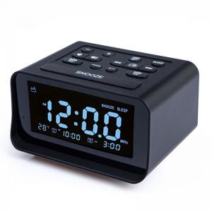 China Rechargeable Digital Alarm Clock Radio Portable With Temperature Sensor on sale