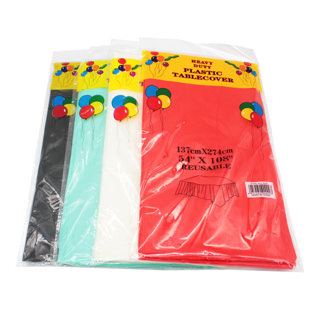Disposable Plastic Table Cover PEVA Solid Color Plain Dyed Tablecloth
