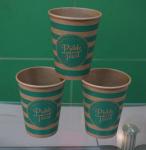 Recyclable Brown Kraft Paper Cups For Soft Drink , 8oz Coffee Cups