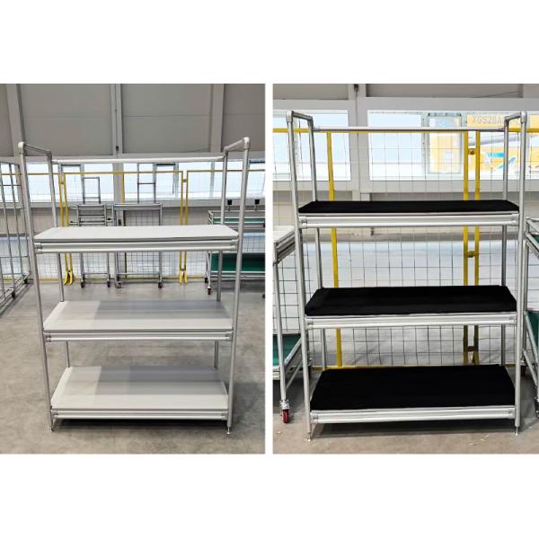Material Rack System Made From The Third Generation Lean Pipe Aluminum Alloy Tube  Assemble Cart  Hand Trolley