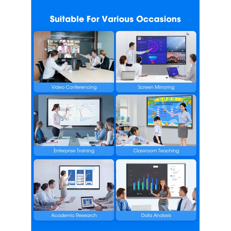 86 " I7 Computer Processor 4k Display Manufacturer Electronic Interactive Touch Screen White Board for Office/school