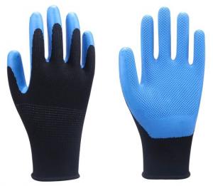 China Seamless Polyester Slip Resistant Gloves 10 Gauge Eco Latex Durable on sale