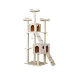 China Fashion Deluxe Wood Pet Furniture Diy Wooden Cat Scratching Post on sale