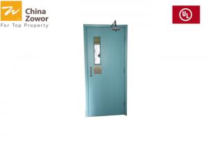 China UL/BS standard, gray 90FD Fire Door with window/escape lock color can be customized factory