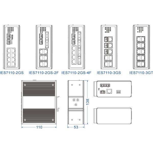 10 Port Layer 2 Managed Switch -40~75 Centigrade Operating Temperature