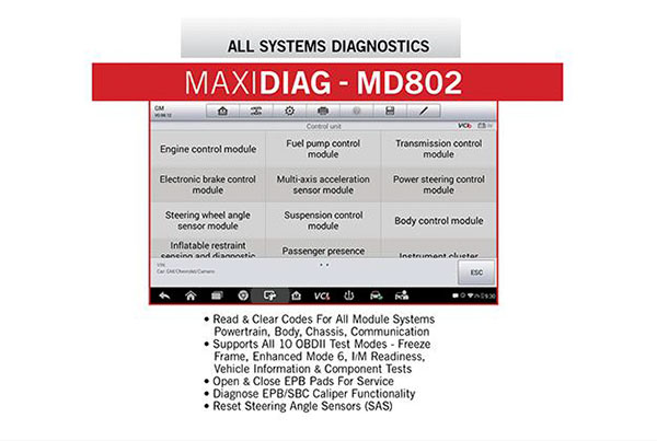 Autel MaxiTPMS TS608 Complete TPMS & Full-System Service Tablet Equals TS601+MD802+MaxiCheck Pro Free Update Online for 2 Years